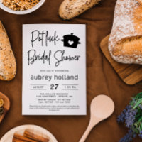 Cute Black White Potluck Bridal Shower