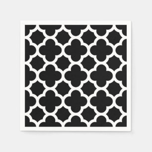 Cute Black White Retro Chic Trellis Pattern Napkin