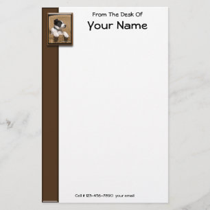 Cute Black White Sleeping Puppy Photo Personalised Stationery