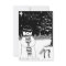 Cute black white snowman illustration christmas