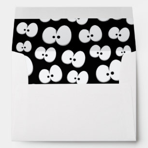 Cute Black & White Spooky Eyes Pattern Halloween Envelope