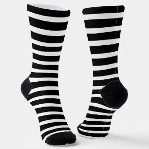 cute black white stripe pattern tiled socks