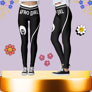 Cute Black & White Striped Stylish African Women Leggings