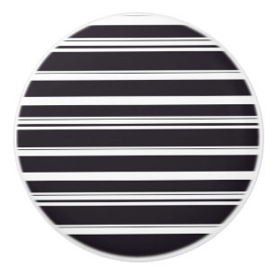 Cute black white stripes ceramic knob