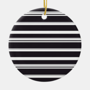 Cute black white stripes ceramic tree decoration