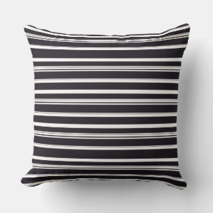 Cute black white stripes cushion