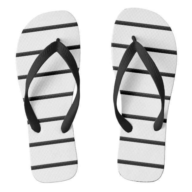 Cute black white stripes flip flops (Footbed)