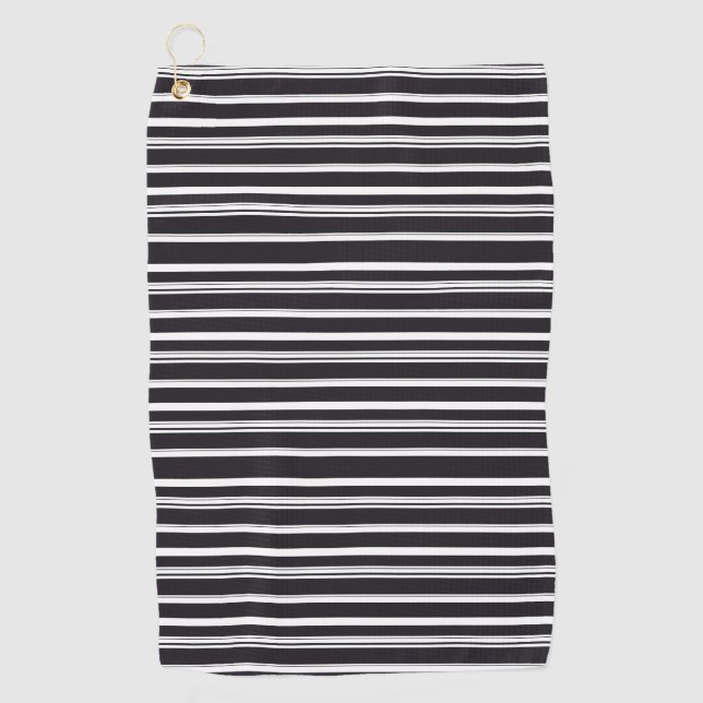 Cute black white stripes golf towel (Front)
