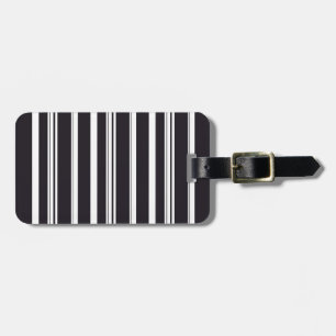 Cute black white stripes luggage tag