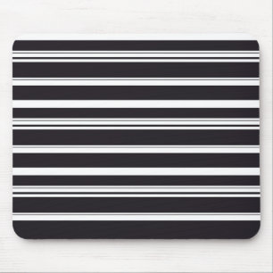 Cute black white stripes mouse mat