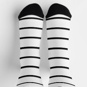 Cute black white stripes socks
