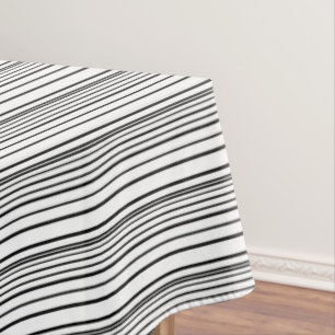 Cute black white stripes tablecloth
