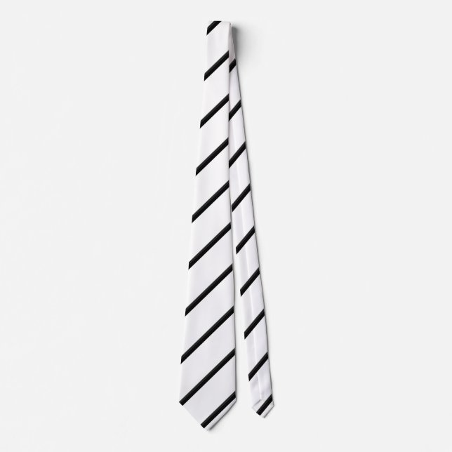 Cute black white stripes tie (Front)