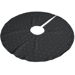 Cute black white tiny polka dots pattern Christmas Brushed Polyester Tree Skirt