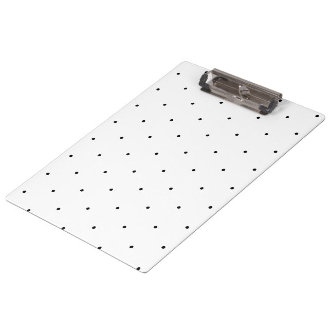 Cute Black white tiny polka dots pattern elegant Clipboard (Angled)