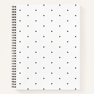 Cute Black white tiny polka dots pattern elegant Notebook