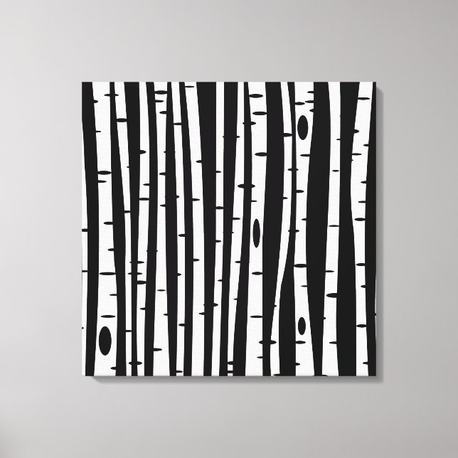 Cute black white tree pattern canvas print (Front)