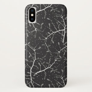 Cute black white tree pattern iPhone x case