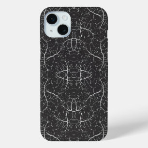 Cute black white tree pattern iPhone 15 mini case