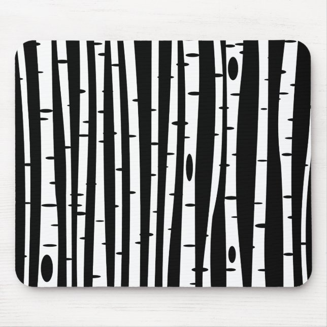 Cute black white tree pattern mouse mat (Front)