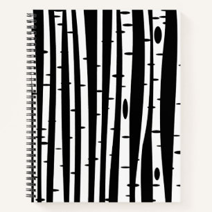 Cute black white tree pattern mouse pad drum stick notebook