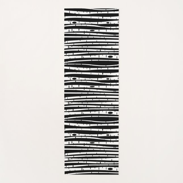 Cute black white tree pattern mouse pad drum stick yoga mat (Front)