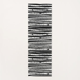 Cute black white tree pattern mouse pad yoga mat