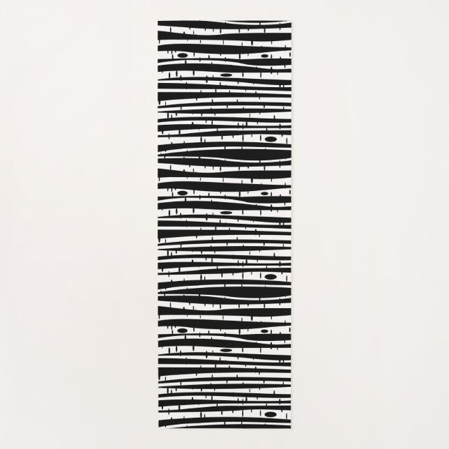 Cute black white tree pattern mouse pad yoga mat (Front)