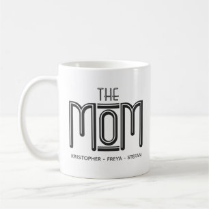 Cute Black White Type Personalised Mum Mug