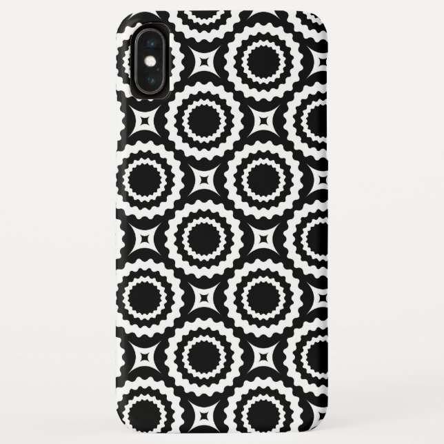 Cute black white zigzag circles pattern Case-Mate iPhone case (Back)