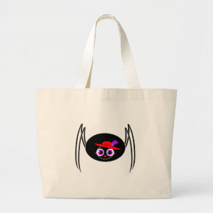 Cute Black Widow Large Tote Bag