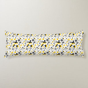 Cute black yellow football silhouette pattern body cushion