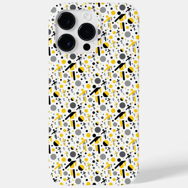 Cute black yellow football silhouette pattern Case-Mate iPhone case (Back)