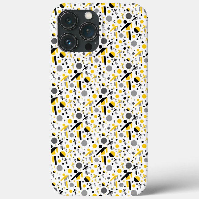 Cute black yellow football silhouette pattern Case-Mate iPhone case (Back)