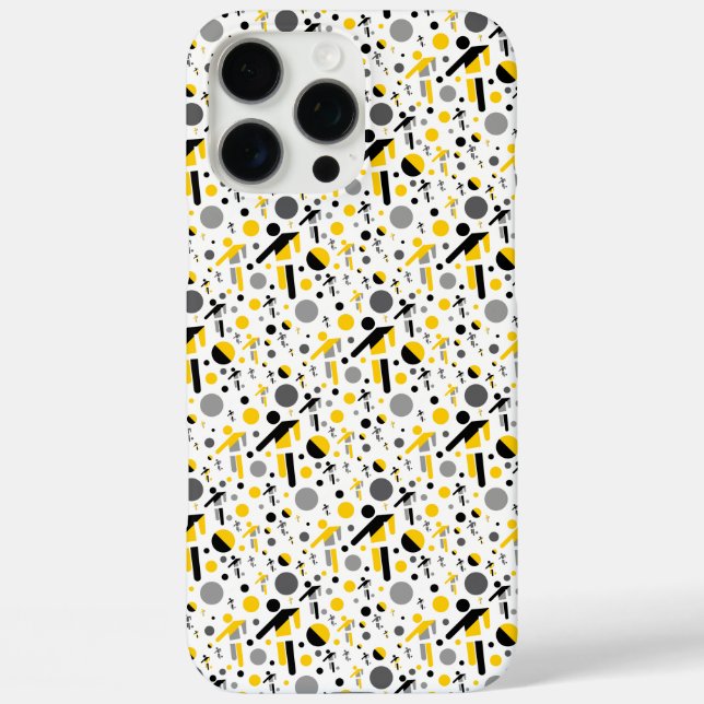 Cute black yellow football silhouette pattern Case-Mate iPhone case (Back)