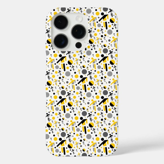 Cute black yellow football silhouette pattern Case-Mate iPhone case (Back)