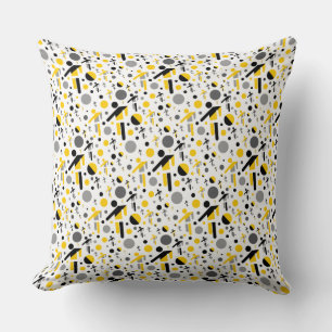 Cute black yellow football silhouette pattern cushion