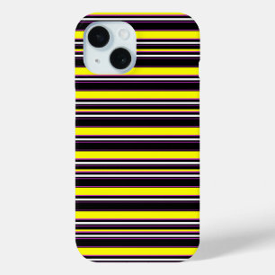 Cute black yellow stripes iPhone 15 case
