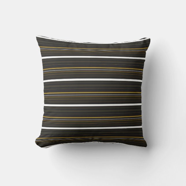 Cute black yellow stripes cushion (Front)