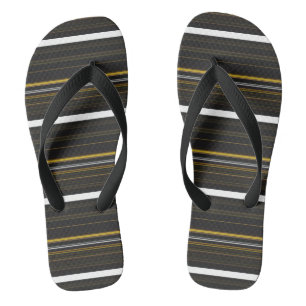 Cute black yellow stripes flip flops