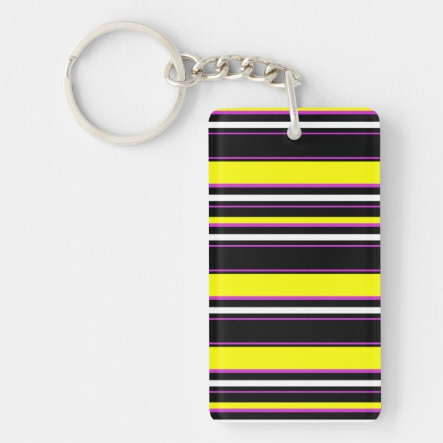 Cute black yellow stripes key ring (Front)