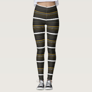 Cute black yellow stripes leggings