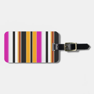 Cute black yellow stripes luggage tag