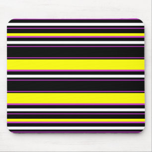 Cute black yellow stripes mouse mat