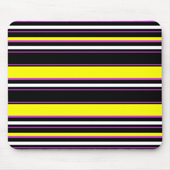 Cute black yellow stripes mouse mat (Front)