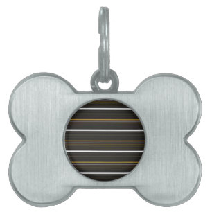 Cute black yellow stripes pet ID tag