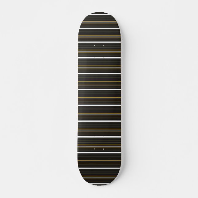 Cute black yellow stripes skateboard (Front)