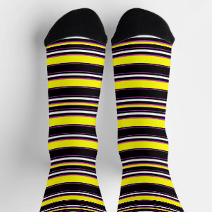 Cute black yellow stripes socks