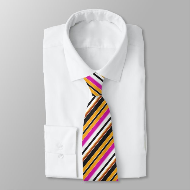 Cute black yellow stripes tie (Tied)