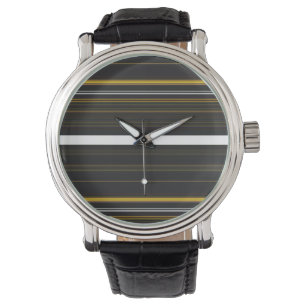 Cute black yellow stripes watch
